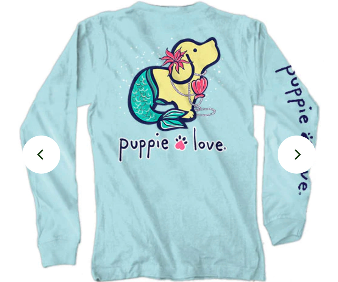 Puppie Lover Mermaid LS Tshirt*