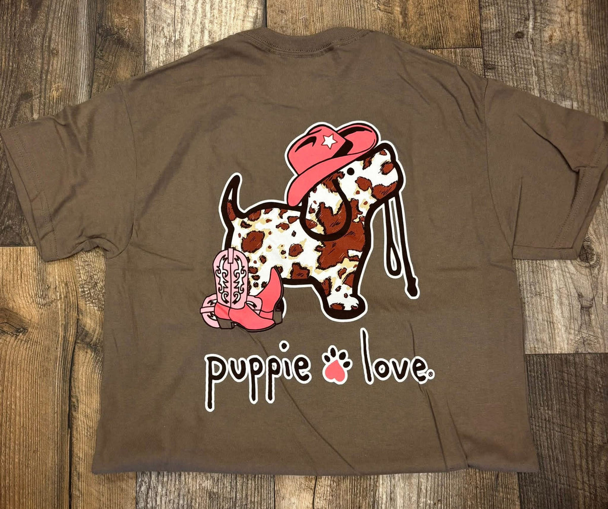 Puppie Love Cow Print SS