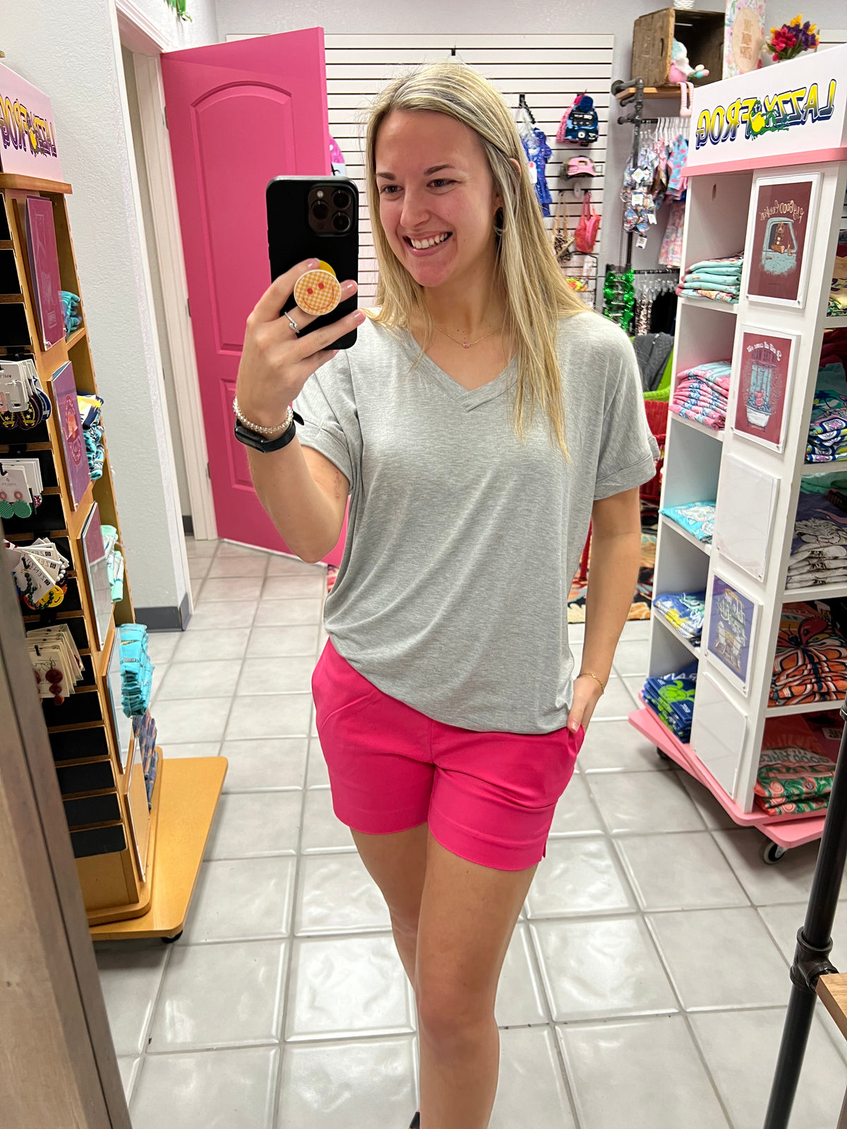 Drop Shoulder V Neck Shirt*