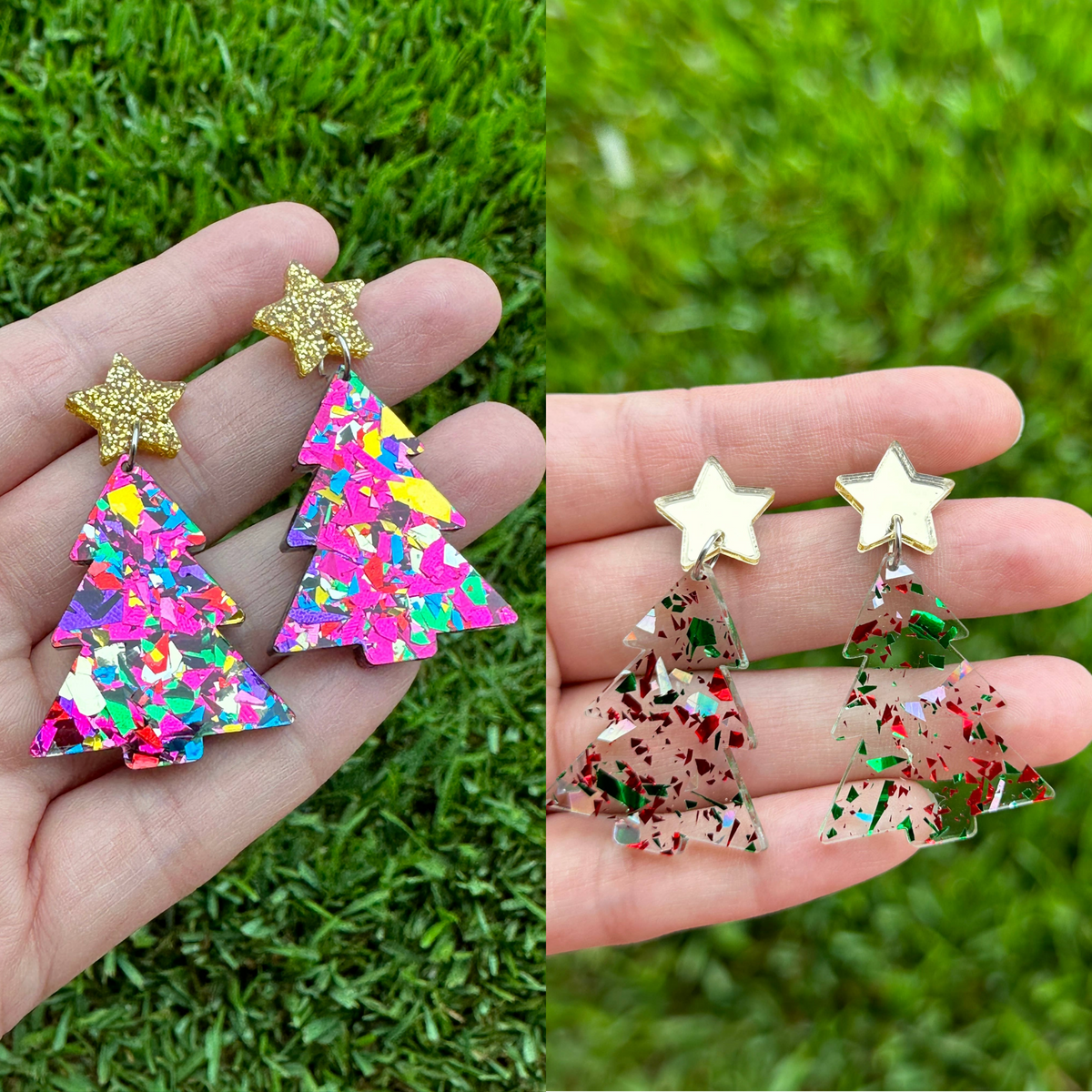 Acrylic Confetti Trees