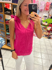 Eyelet Tank Top*