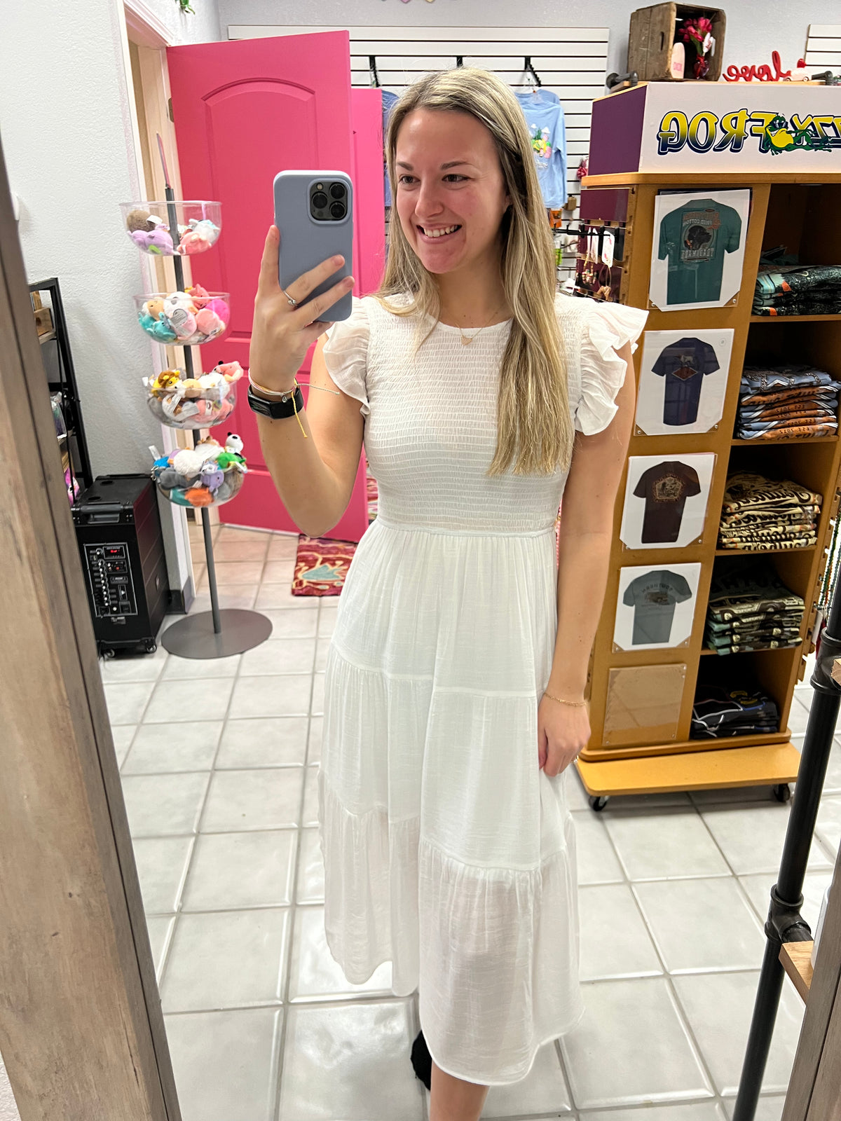 Smocked Tiered Midi Dress