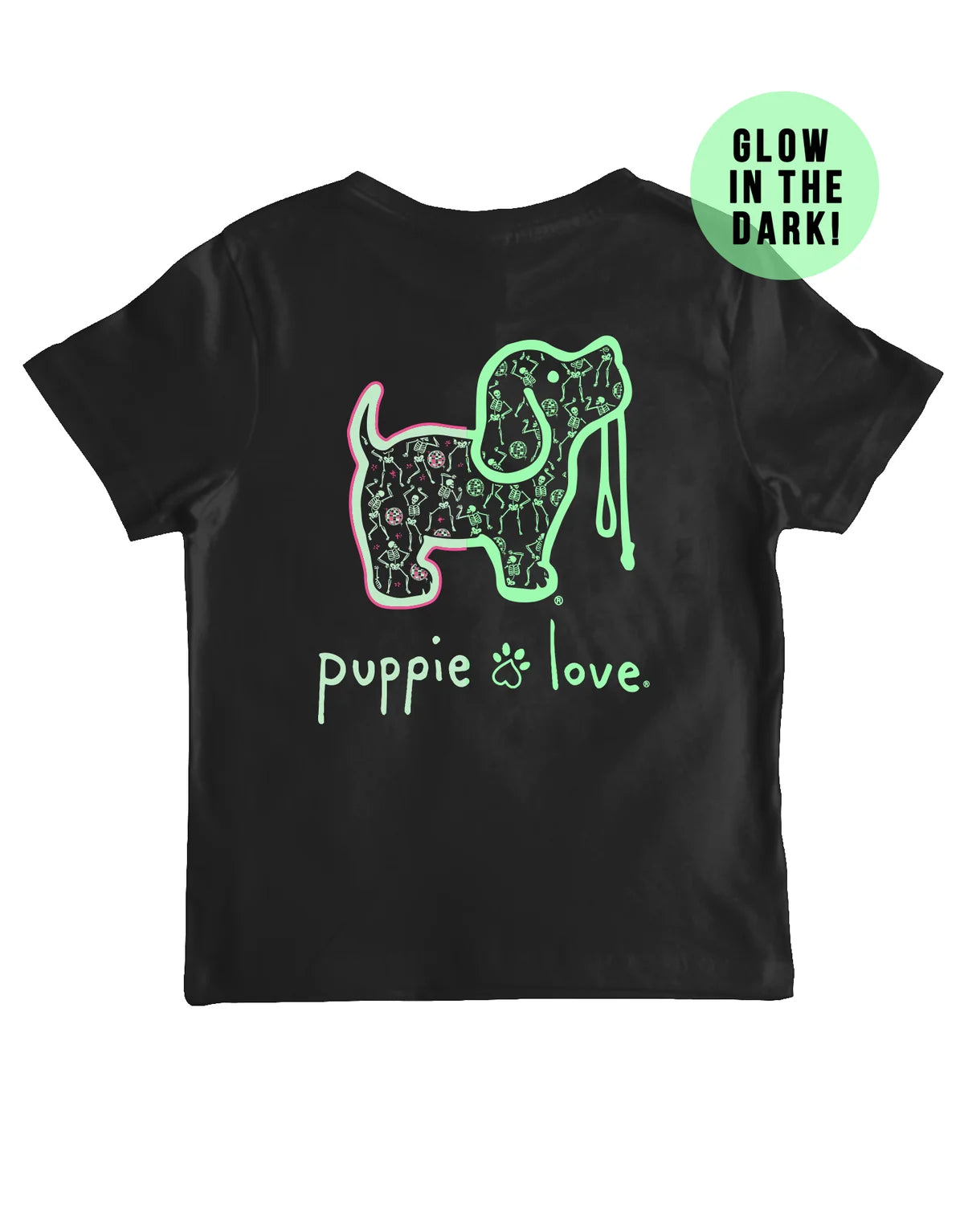 Youth Puppie Love - Dancing Skeletons T Shirt - Glow in Dark