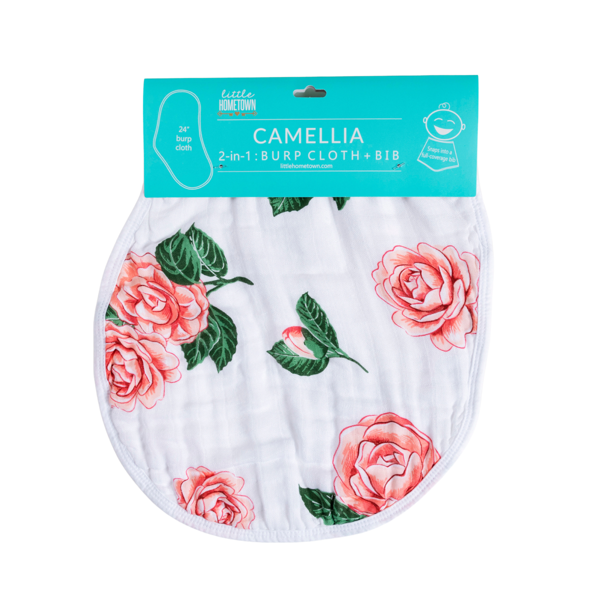 Camellia Baby 2-in-1 Burp Cloth and Bib (Floral)*