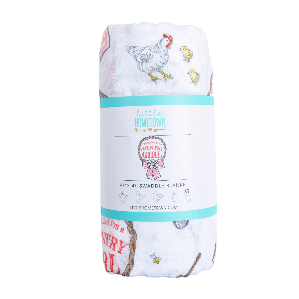 Country Girl Muslin Swaddle Receiving Blanket*