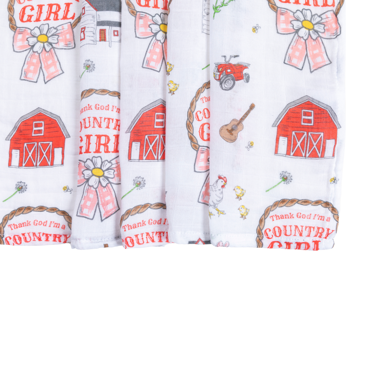 Country Girl Muslin Swaddle Receiving Blanket*