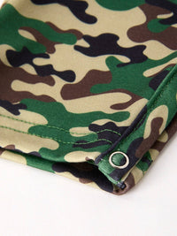 Camouflage Duck Smocking Embroidery Baby Boy Romper: 3M