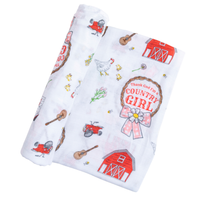 Country Girl Muslin Swaddle Receiving Blanket*