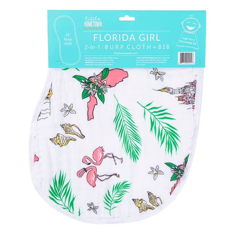 Florida Baby (floral) Burp/Bib Combo*