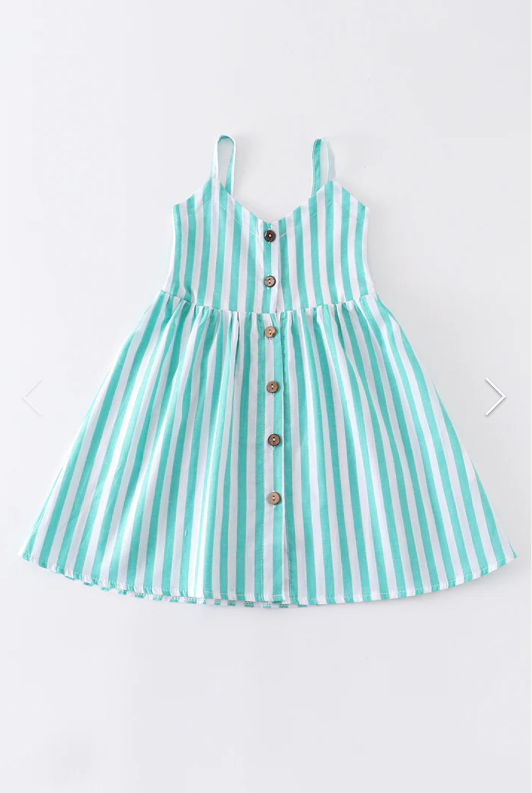 Stripe Button Down Strap Dress*