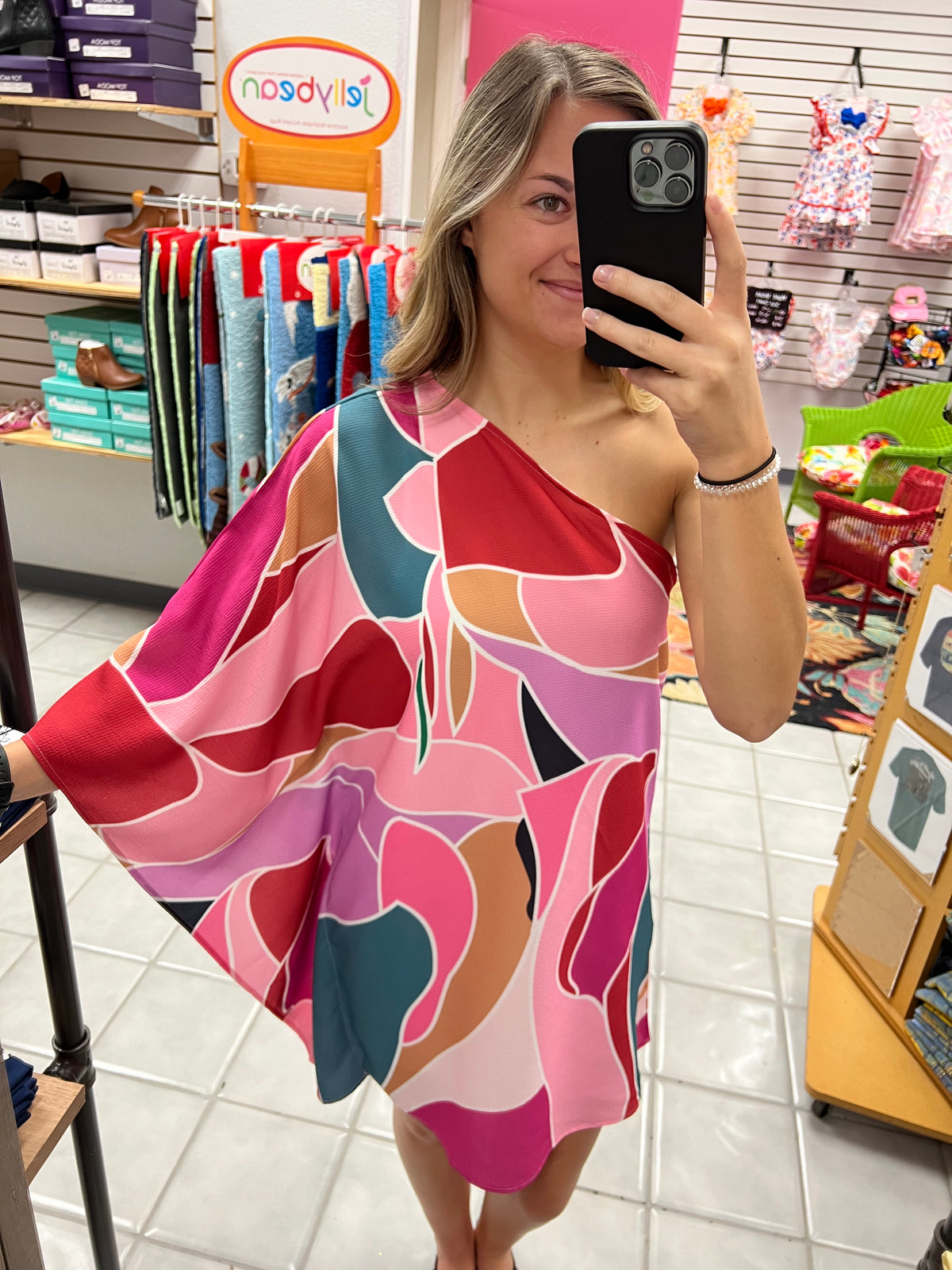 Abstract One Shoulder Dress*