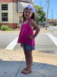 Tween Sleeveless Racerback Ruffle Tank