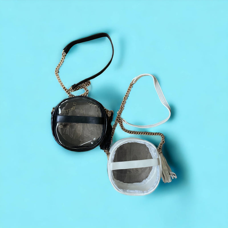 Stadium Bag, Clear Crossbody Bag, Circle Bag, Tassel: Black*