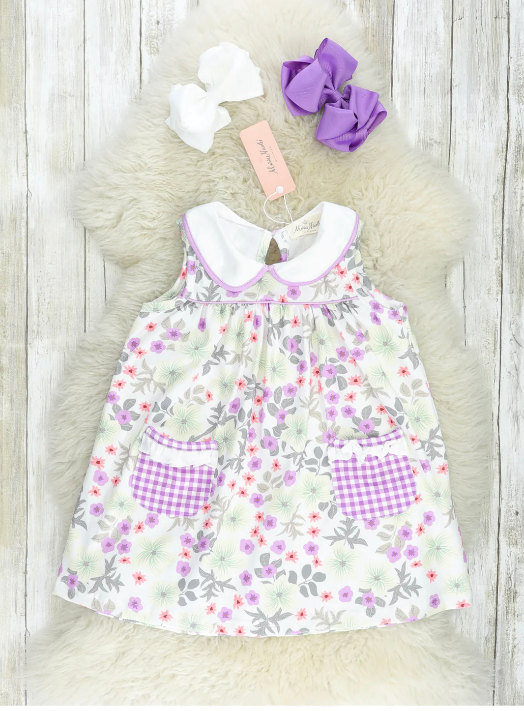 Lavender Floral Vintage Pocket Dress*