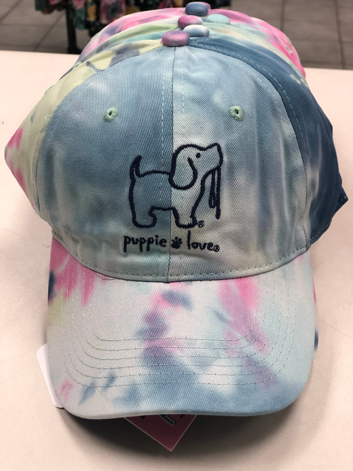 Tie Dye Puppie Love Baseball Caps.*