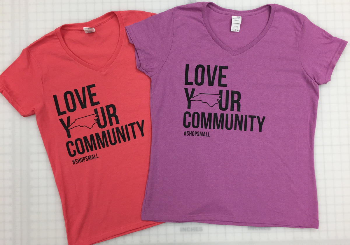 Love Our Community V Neck T Shirt*