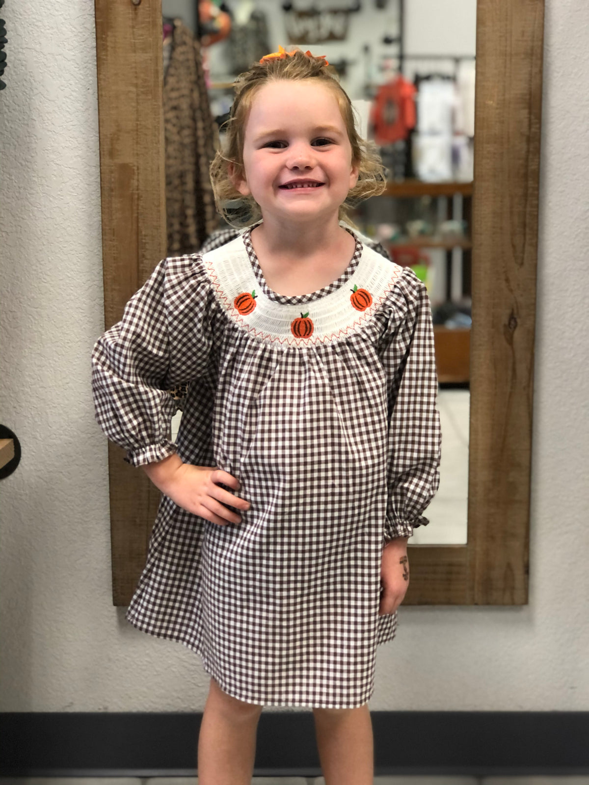 Smocked Pumpkin Dress.*