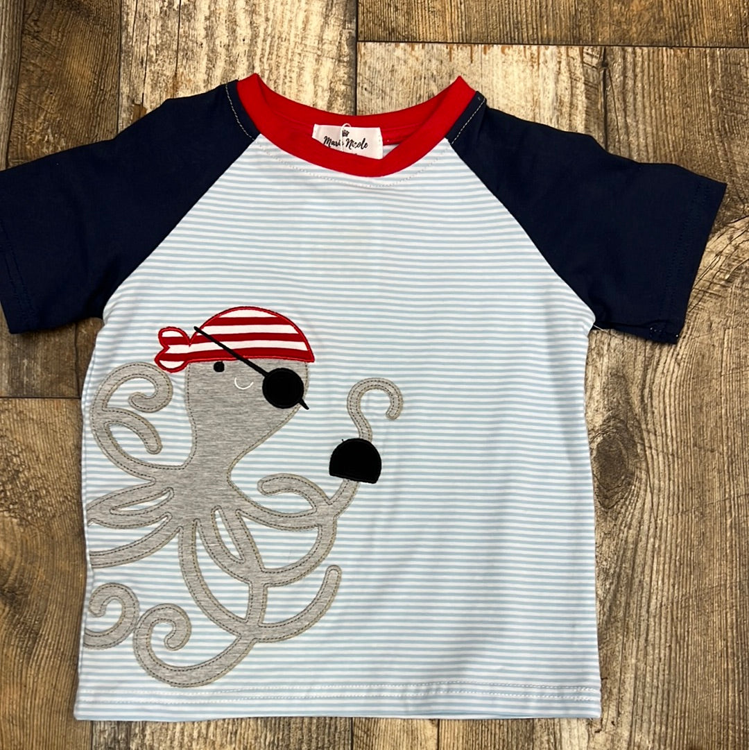 Kid's Pirate Octopus Striped T-Shirt*